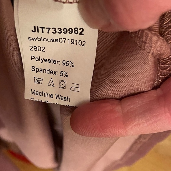 🌸 EUC 🌸Shein Beautiful Plum short sleeve blouse with tie at waist - size 6/M - Picture 10 of 11